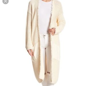 Free people cream cardigan